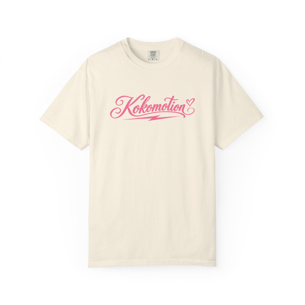Kokomotion Script Tee | Pink Horse Racing Shirt | Comfort Colors Garment-Dyed T-Shirt