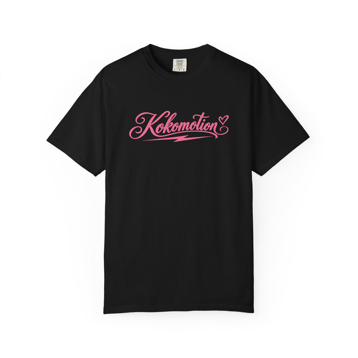 Kokomotion Script Tee | Pink Horse Racing Shirt | Comfort Colors Garment-Dyed T-Shirt