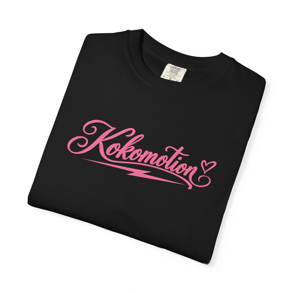 Kokomotion Script Tee | Pink Horse Racing Shirt | Comfort Colors Garment-Dyed T-Shirt