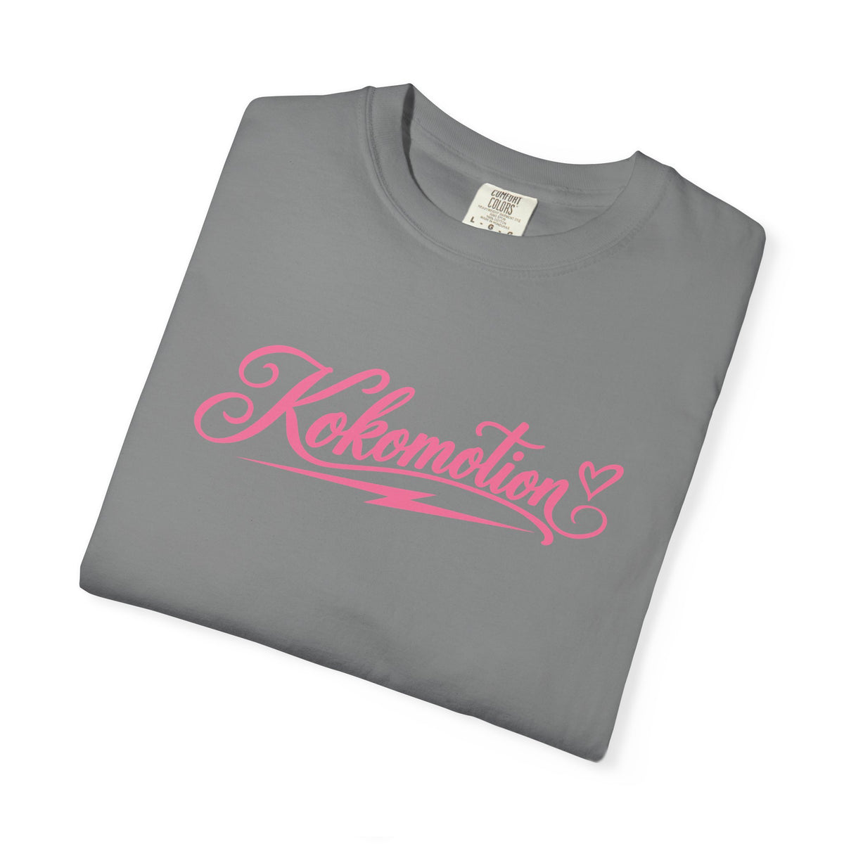 Kokomotion Script Tee | Pink Horse Racing Shirt | Comfort Colors Garment-Dyed T-Shirt