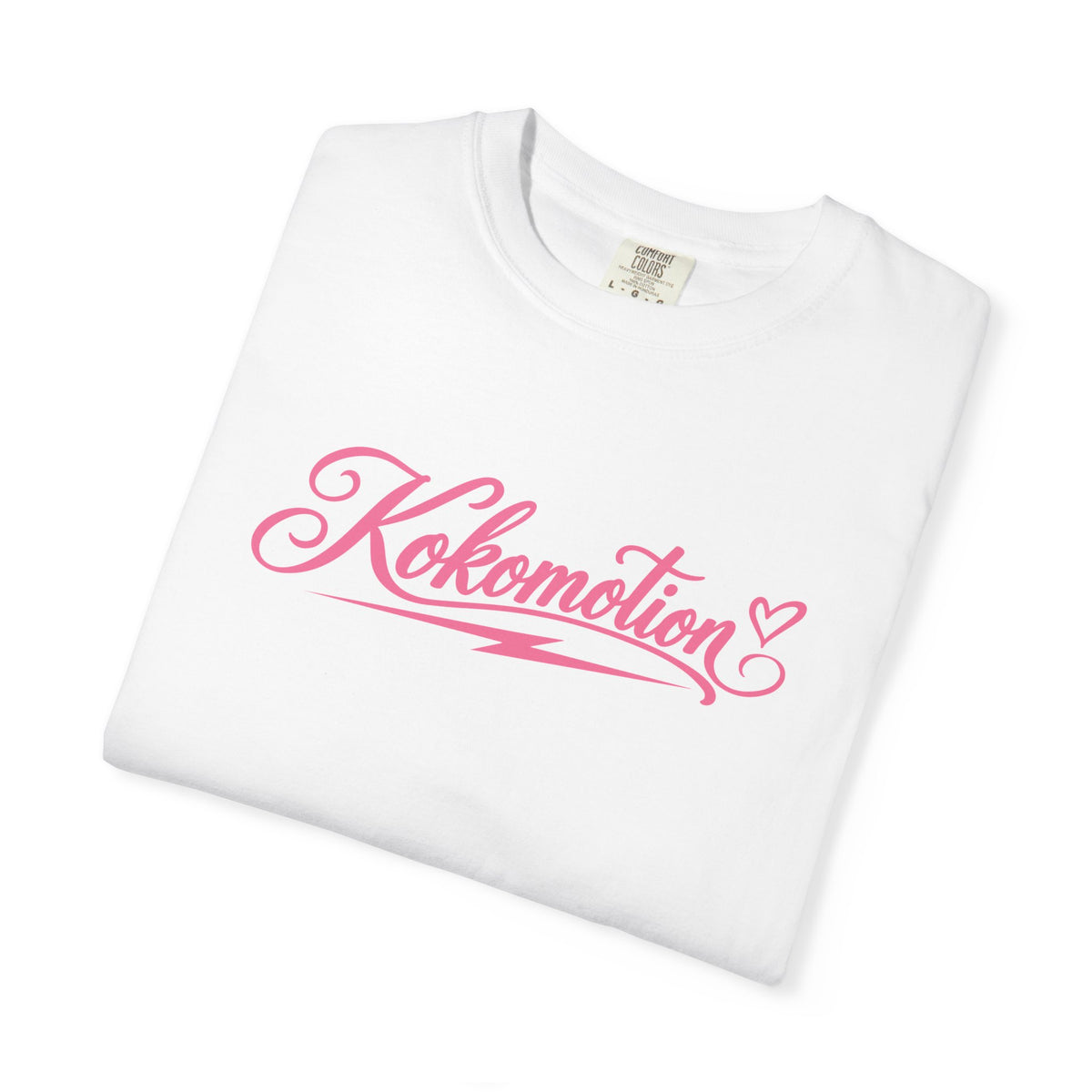 Kokomotion Script Tee | Pink Horse Racing Shirt | Comfort Colors Garment-Dyed T-Shirt