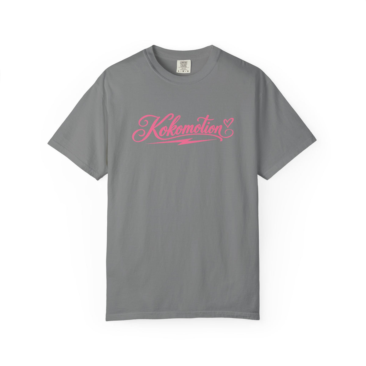 Kokomotion Script Tee | Pink Horse Racing Shirt | Comfort Colors Garment-Dyed T-Shirt