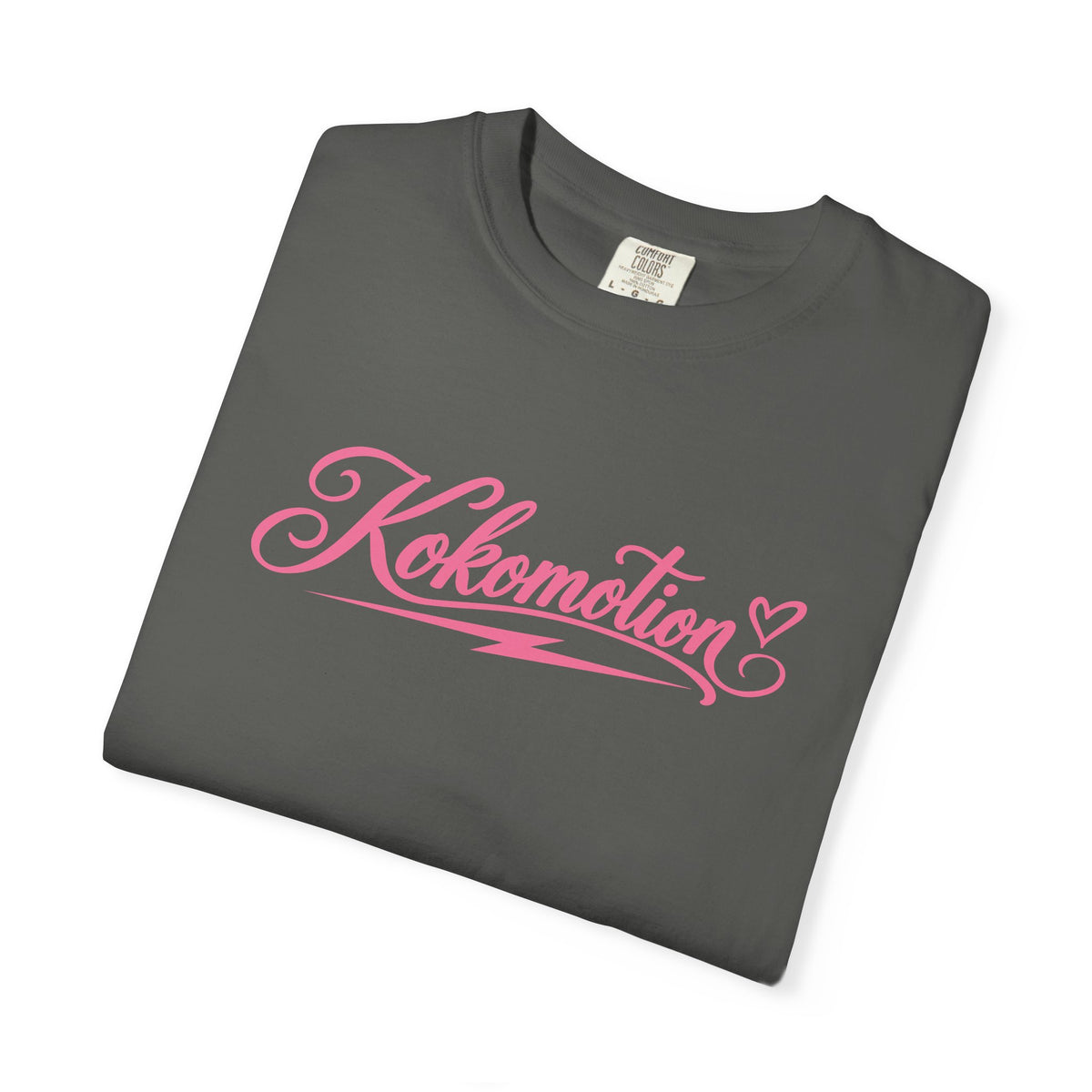 Kokomotion Script Tee | Pink Horse Racing Shirt | Comfort Colors Garment-Dyed T-Shirt